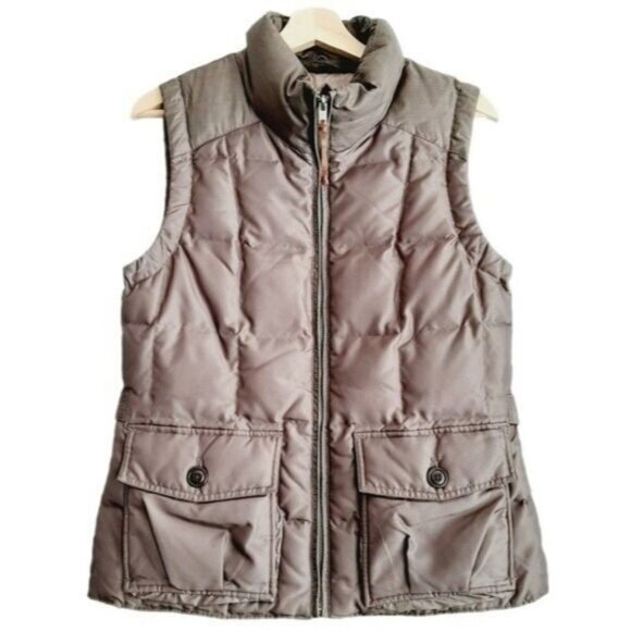 EDDIE BAUER Yukon 550 Quilted Goose Down Vest Tan Brown Sz M - Picture 1 of 11